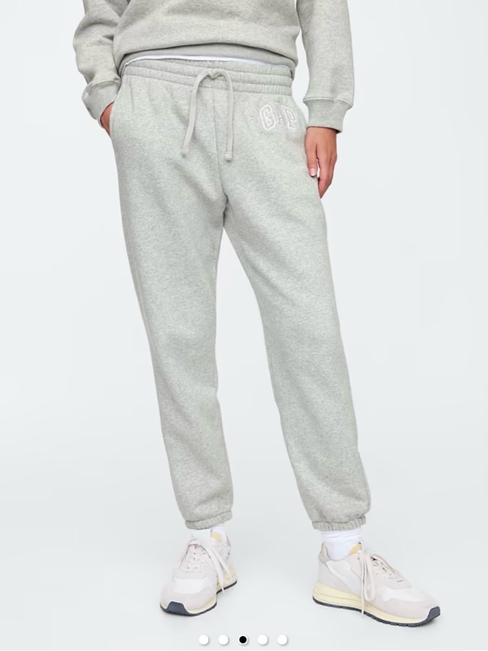 GAP Light Gray Drawstring Fleece Joggers